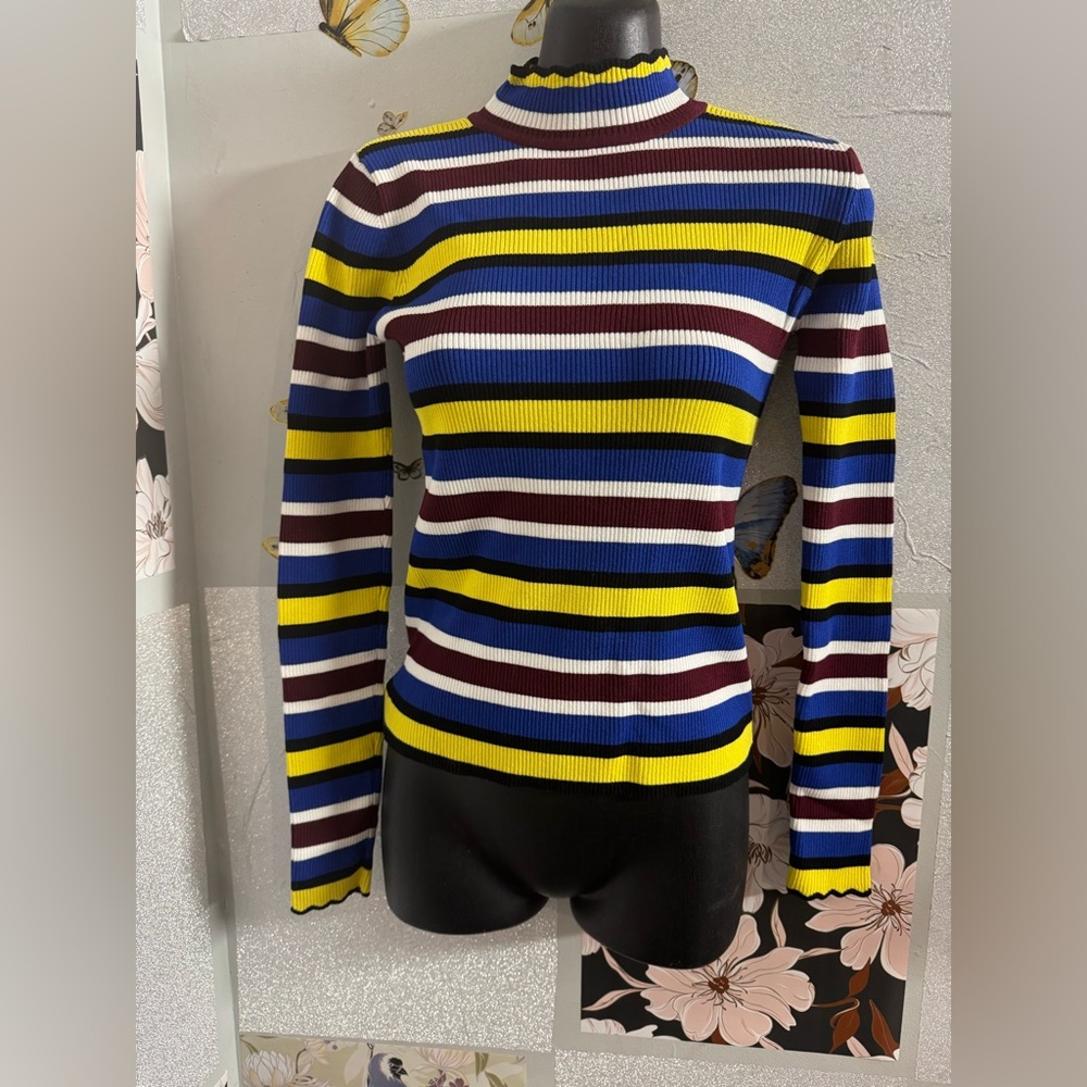 Zara Colorful Striped Long Sleeve Top